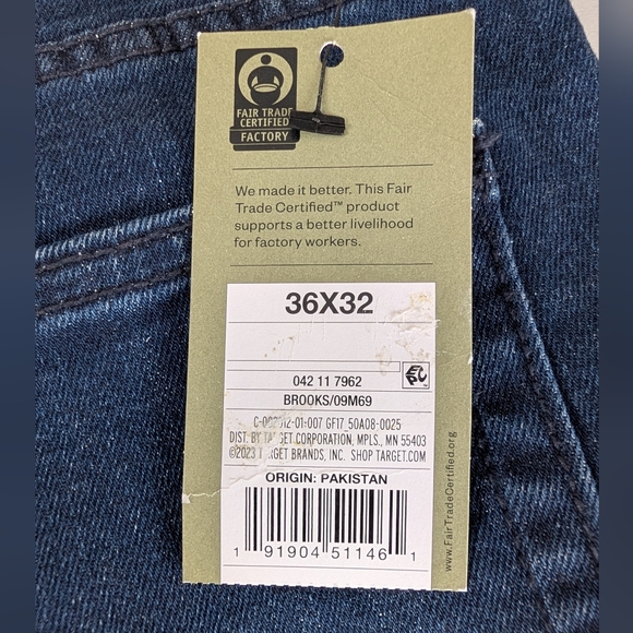 NWT Goodfellow & Co. Slim Total Flex Denim Jeans W36 x L32 Dark Wash Blue - Picture 8 of 15